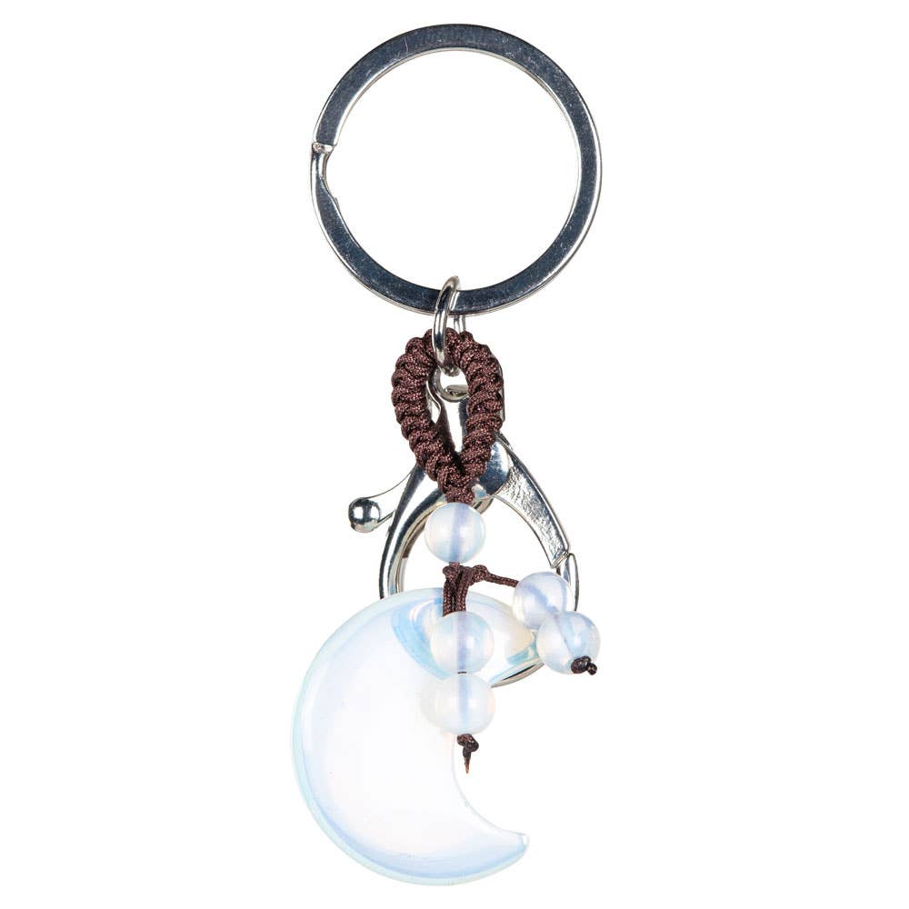 MOON KEYCHAIN: BLACK OBSIDIAN