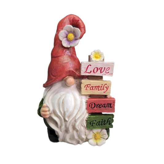 Spring Garden Gnome with Red Hat