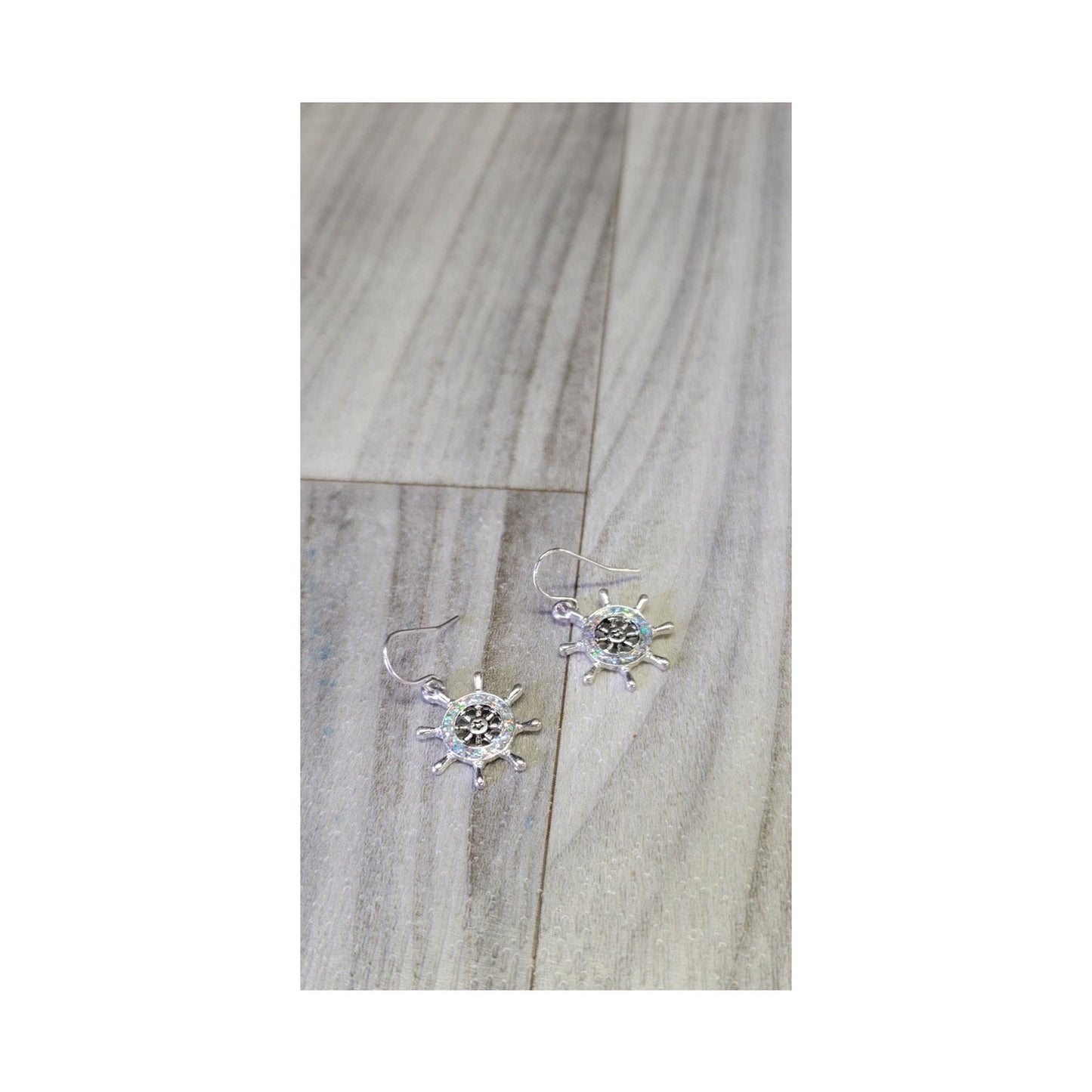 Ship wheel earrings