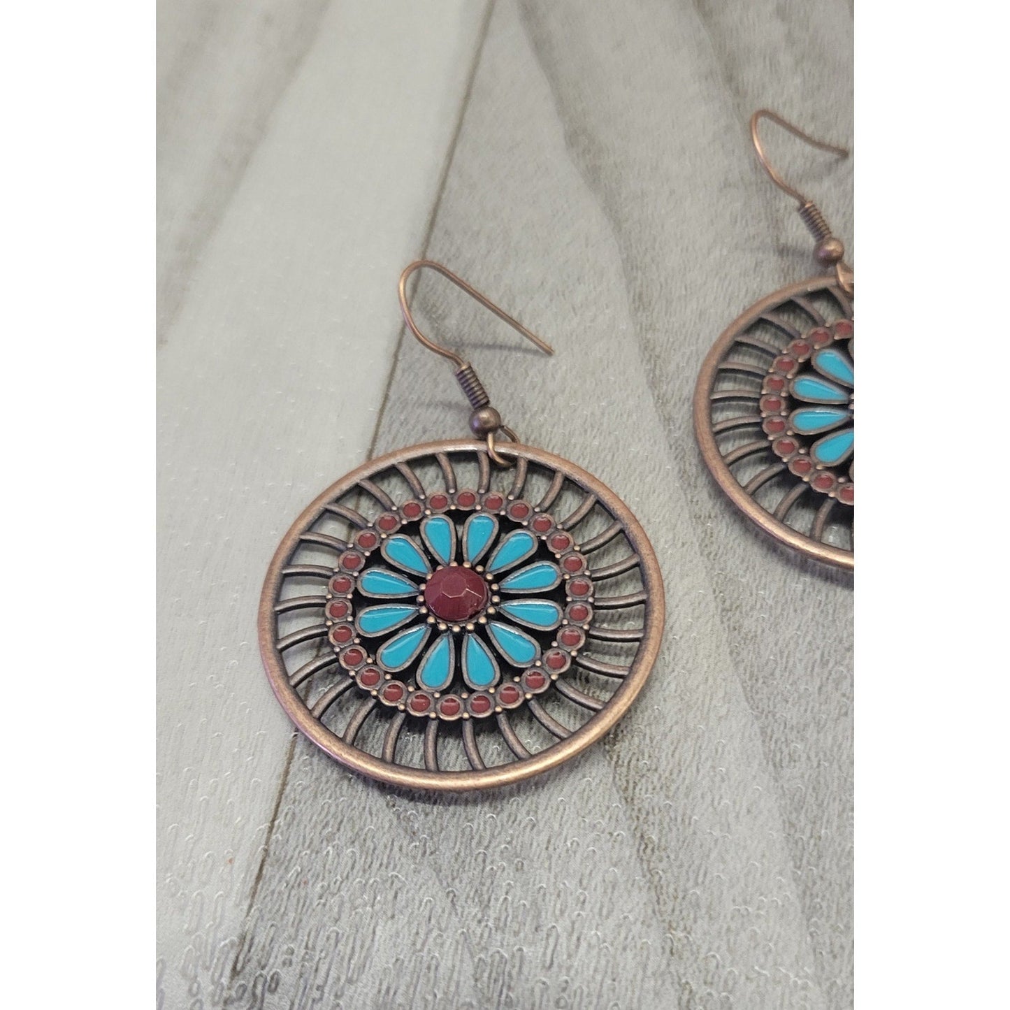 Boho wheel multicolor earrings